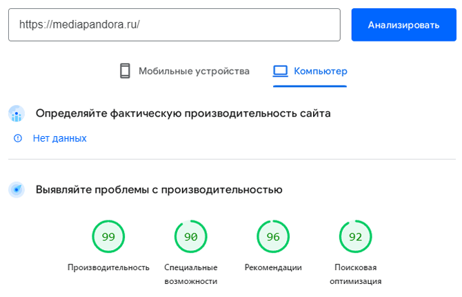 А ваш сайт может похвастаться такими же параметрами?